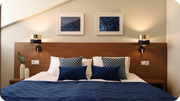 apartment room with bed